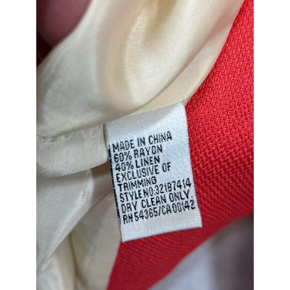 Nygard Jacket Womens 10 Coral Floral Embroidered Beaded 3/4 Sleeve Lined - Picture 5 of 9